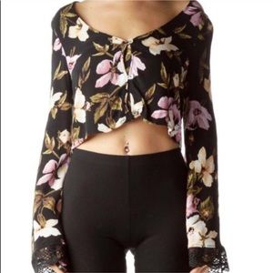 Kendall & Kylie floral crop top